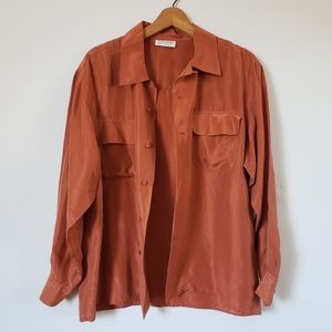 Vintage rust silk blouse